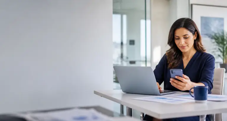 Marketing strategist reviewing mobile campaign insights